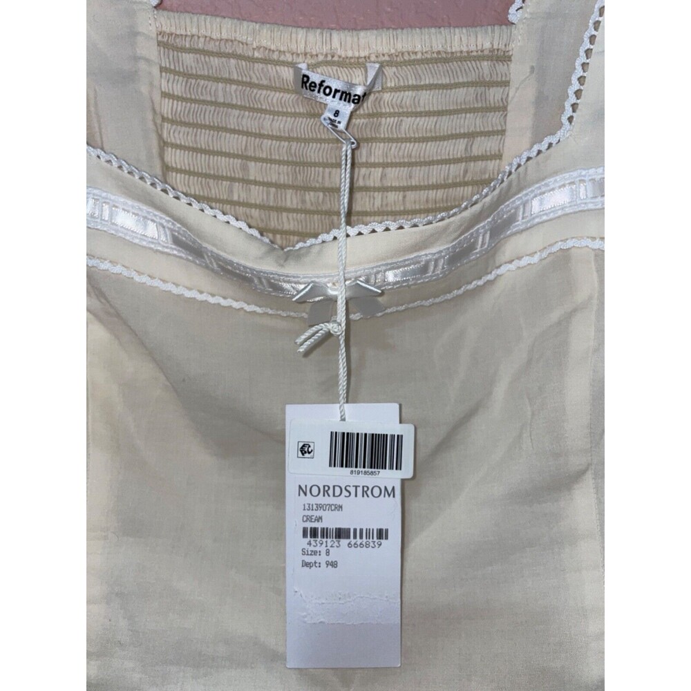 Reformation Amalie Tiered Sleeve Square Neck Top size 8 NWT - Picture 7 of 10